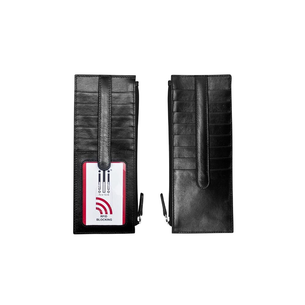 5921 Long Double Sided Slim Wallet, RFID Blocking Card Holder with ID